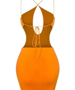 Lorlie WOMENS IN MY FEELINGS ORANGE MINI DRESS