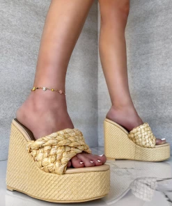 Lorlie WOMENS GOT NO LIMITS NUDE RAFFIA WEDGE