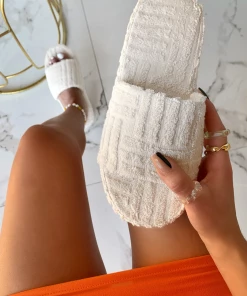 Lorlie A NEED CREAM TERRY SLIDE SANDAL