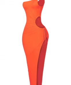 Lorlie WOMENS ATTENTION ON YOU ORANGE MAXI DRESS