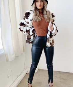 Lorlie SWEATERS & JACKETS NO PRIORITIES FAUX COW COAT