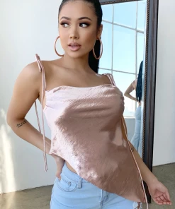 Lorlie TOPS SATIN TIMES ASYMMETRICAL TOP