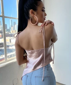 Lorlie TOPS SATIN TIMES ASYMMETRICAL TOP