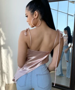 Lorlie TOPS SATIN TIMES ASYMMETRICAL TOP