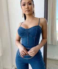 Lorlie DENIM ALL OVER MY BODY JUMPSUIT