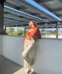 Lorlie DESERT VACAY SHEER RUST TOP TOPS