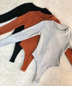 Lorlie HAVE MY LOVE LONG SLEEVE BLACK BODYSUIT TOPS