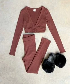 Lorlie WELL RESTED RIBBED CHOCOLATE SET