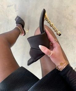 Lorlie HIGH GLAM BLACK MULE HEEL WOMENS