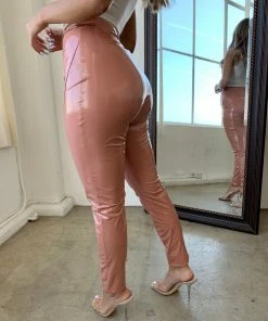 Lorlie NEVER TOO CLASSY LATEX CUT-OUT PANTS BOTTOMS
